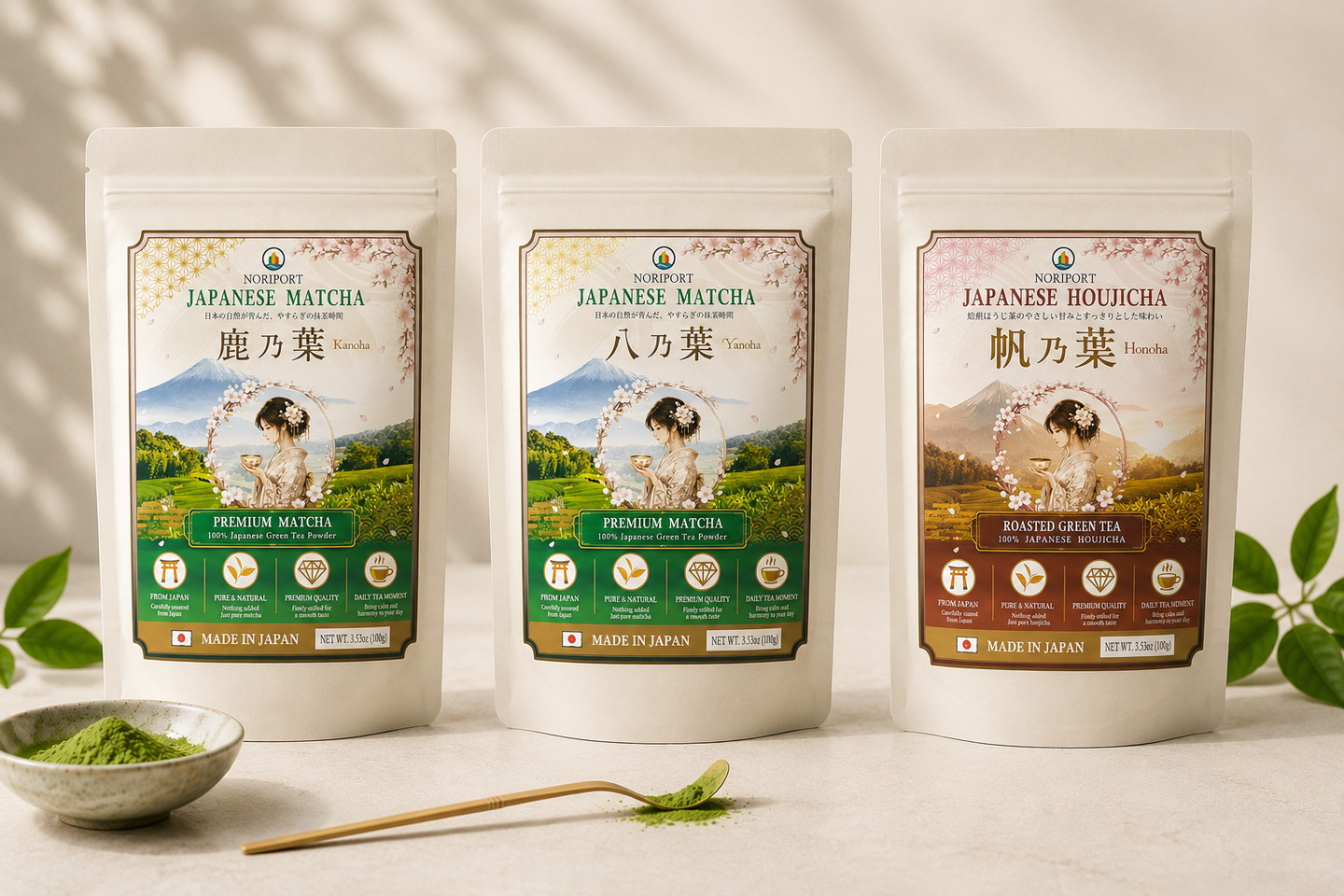 KANOHA, YANOHA and HONOHA group product pouch concepts
